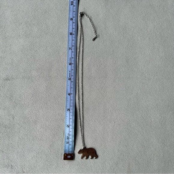 Bear Silhouette Stainless Steel Pendant ~ Adjustable Necklace ~ Brand New - Picture 5 of 7